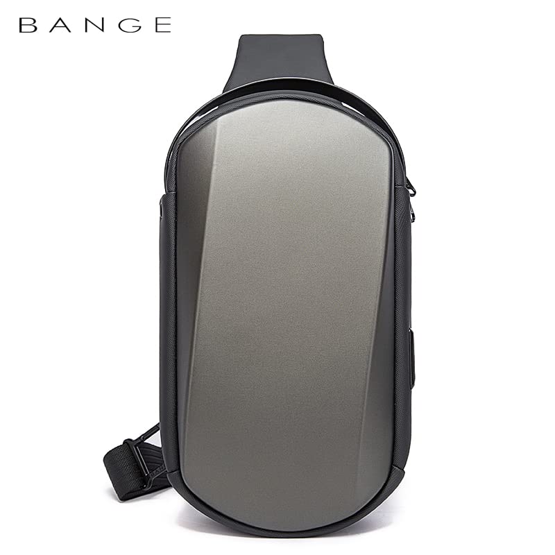 Red Lemon BANGE Waterproof TPU Unisex Travel Crossbody Sling Bag Chest Pack with USB charging (Grey)