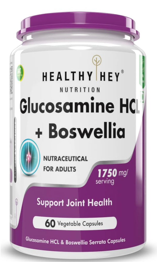 HealthyHey Nutrition Glucosamine HCL + Boswellia - 60 capsules (Pack of 1)