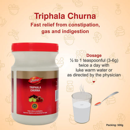 Dabur Triphala Churna Ayurvedic Remedy For Gastro Intestinal Health - 500g