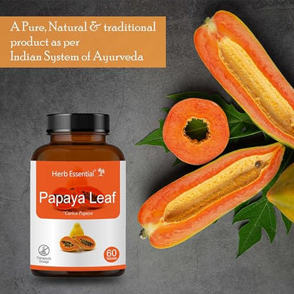 Herb Essential Papaya Tablet, 500 mg,60 Tablets | Boosts Immunity | Natural Detox