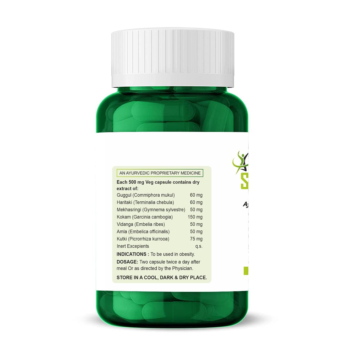 Neuhack Slim N Slim Weight & Fat Management Ayurvedic Veg capsules with Garcinia combogia - 60 caps