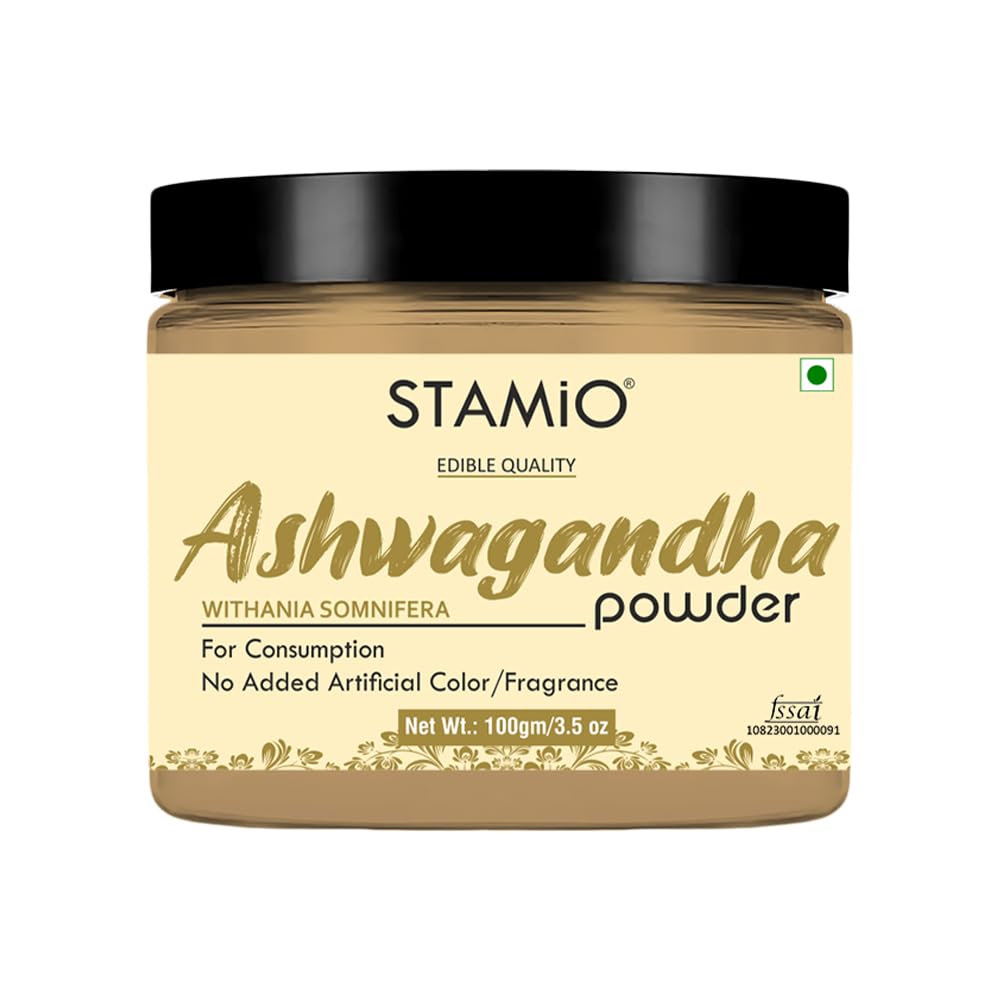 STAMIO Ashwagandha Powder 100 gm | Pure Withania Somnifera | In Jar 3.53 oz