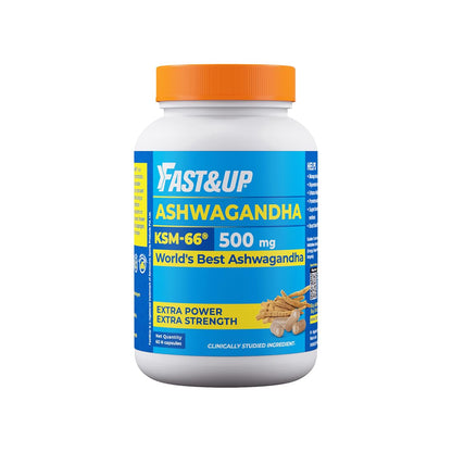 Fast&Up 500mg KSM-66® Ashwagandha – World's Best Ashwagandha (60 Capsules) for E