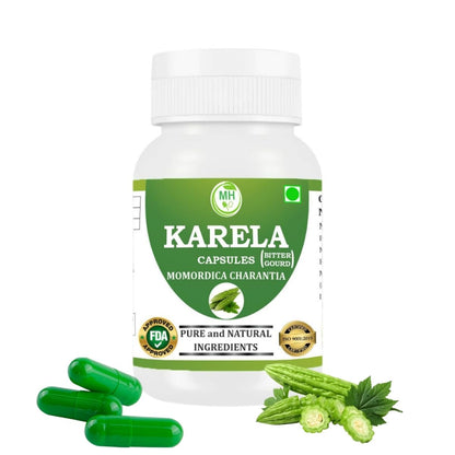 MORSAN HEALTHCARE | Karela Capsules 500mg – 60 Count | 1 Pack | Vegetarian | Plant-Based | Herbal Supplement | No Artificial Additives | Gluten-Free | Organic |