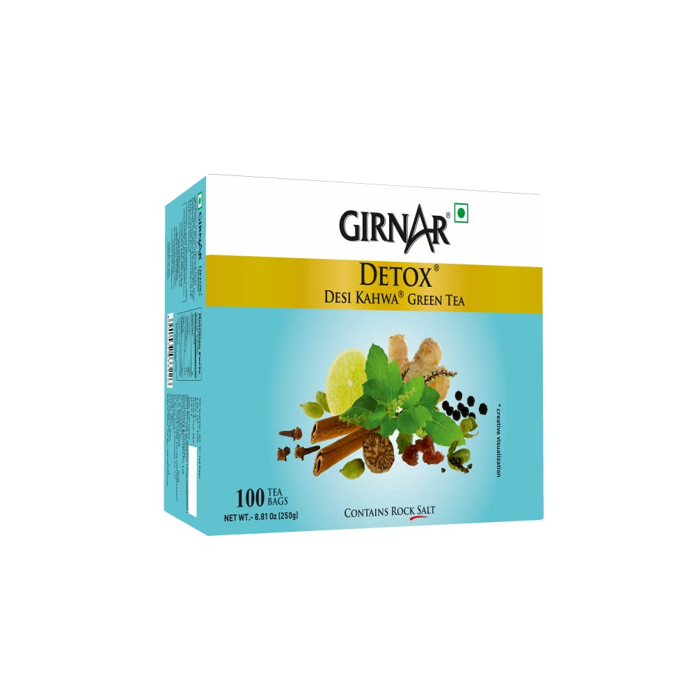 Girnar Detox Green Tea (Desi Kahwa) (100 Tea Bags)