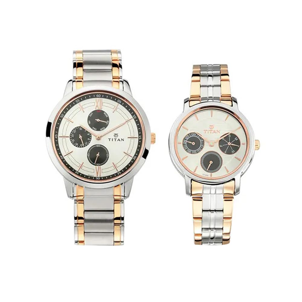 Titan Bandhan Silver Dial Quartz Multifunction Stainless Steel Strap Watch for C