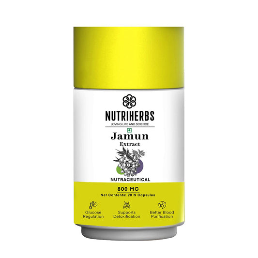 NUTRiHERBS Jamun Seed Extract Capsules 800mg | Herbal Supplement for Diabetes Ma