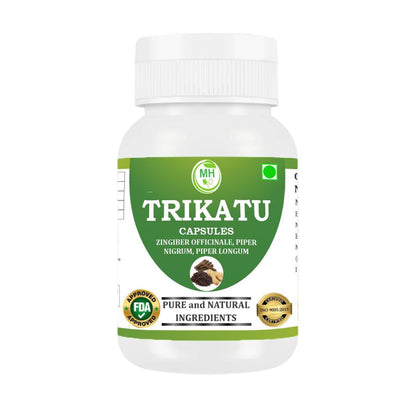 Morsan Healthcare TRIKATU Capsules – 60 Veg Capsules | Blend of Black Pepper, Long Pepper & Dry Ginger | Natural Ayurvedic Herbal Supplement | Pack of 1