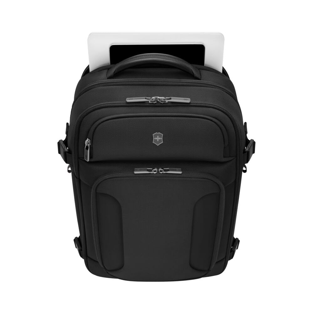 Victorinox Swiss Designed Werks Traveler 7.0, Boarding Bag, Backpack With 15.6 Inch Laptop and 11 Inch Tablet Compartment, Black, 653650