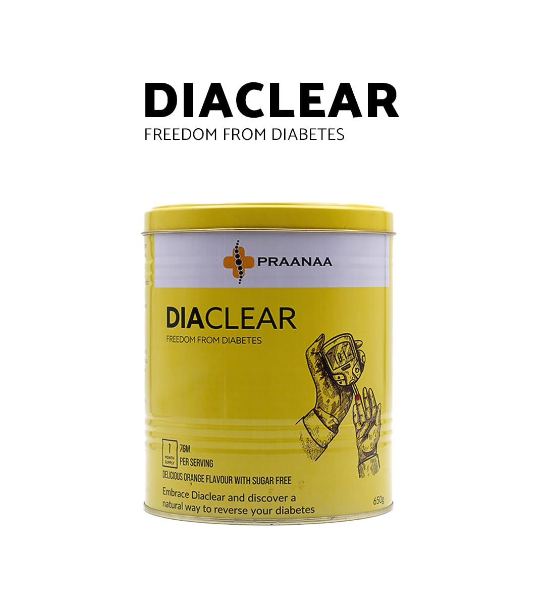 Praanaa Health Care Diaclear | Diabetes Support Supplement for Blood Sugar Control | Insulin Resistance and Glucose Metabolism | Doctor Formulated with 5 Plant Extracts (Pack of 1)