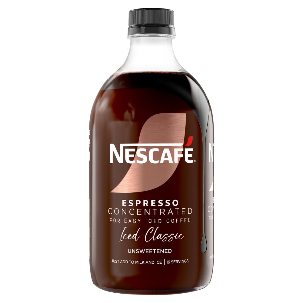 NESCAFE Espresso Concentrated Iced Classic Coffee, Unsweetened, Easy Iced Coffee, 16 Servings 500ml (Product Of Thailand)