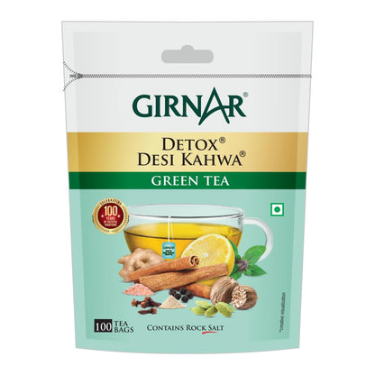 Girnar Detox Green Tea (Desi Kahwa) (100 Tea Bags)