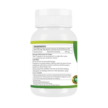 MORSAN HEALTHCARE | Karela Capsules 500mg – 60 Count | 1 Pack | Vegetarian | Plant-Based | Herbal Supplement | No Artificial Additives | Gluten-Free | Organic |