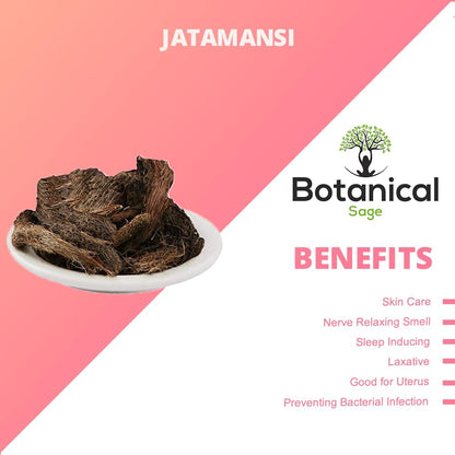 Botanical Sage- Jatamansi | Baalchadd - Nardostachys Jatamansi - Nard Indian | Spikenard Muskroot 100 grams | Selected | Extra Cleaned