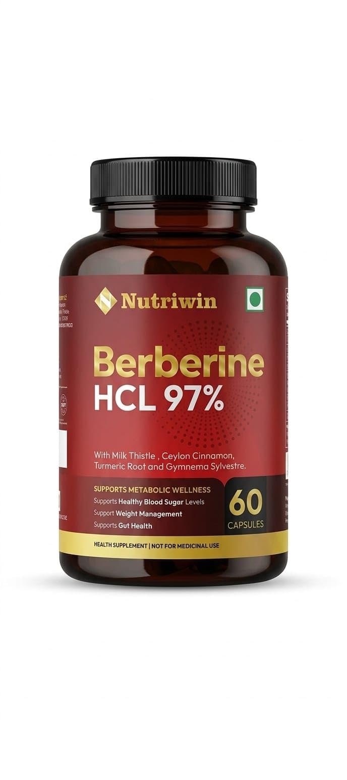 Berberine Supplement for PCOS and Insulin Resistance with Milk Thistle, Ceylon Cinnamon, Turmeric & Gymnema | Supports Metabolic Wellness | 60 Capsules