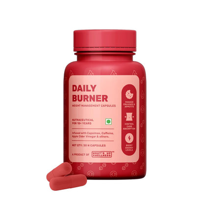 What's Up Wellness Daily Burner Capsules with CarbBliss® & ACV For Women & Men |