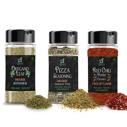Leanbeing Pizza Seasoning, Oregano Leaves & Chilly Flakes combo (100g+70g+ 70g)) | Italian Seasoning | Pizza Masala | Seasoning For Pizza And Italian Foods | Gluten Free