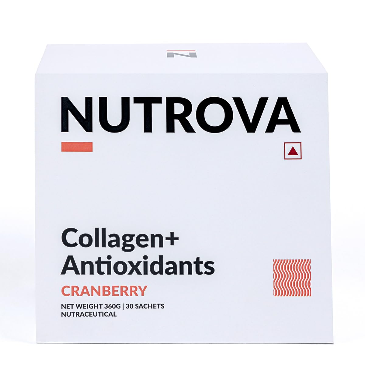 NUTROVA Collagen+Antioxidants Supplement - of Marine Collagen Powder for Men & Women,Increases Skin Hydration,Reduces Skin Damage,Supports Healthy Skin,Hair & Nails,Cranberry, 1 count,30 Servings