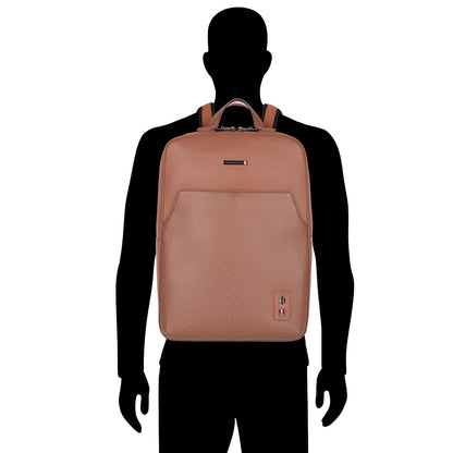 Tommy Hilfiger Prudence Unisex Leather 14 inch Laptop Backpack Tan