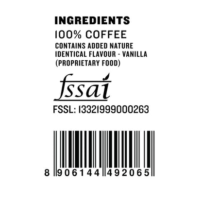 Sleepy Owl French Vanilla Ground Coffee for French Press | Medium Roast | 100% Arabica | Coarse Grind Coffee | Also Suitable for Cold Brewing | 250g | Directly Sourced From Chikmagalur