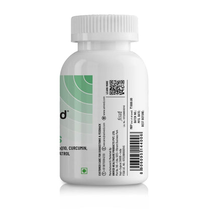 Unived Advanced nutrients With Carorite™ (Carotenoid complex), Coenzyme Q10, Curcumin, Trans-resveratrol, Choline & L-taurine | Advanced formula to support healthy aging | 60 Vegan Capsules