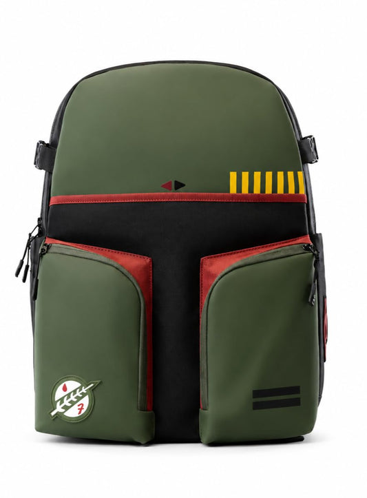 The Souled Store Star Wars: Boba Fett Backpacks | Official Lucasfilm Merchandise | Premium Dot Foam Polyester 16L Water-Resistant Laptop Bag with 17" Sleeve & Luggage Strap for Men & Women