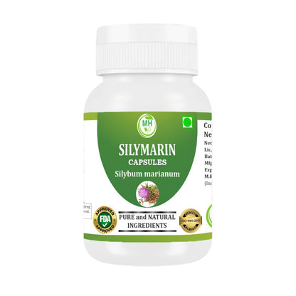 Morsan Healthcare Silymarin Milk Thistle Extract 500 mg Capsules (Silymarin 80%) | Herbal Supplement | 60 Vegetarian Capsules | Standardized Botanical Extract | Plant-Based Formula | (PACK OF 1)