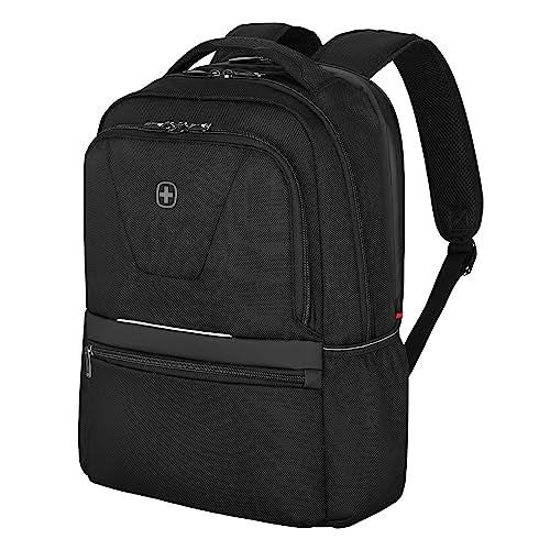 WENGER, New Essentials 2023, XE Resist 16 inches Laptop Backpack (23 liters), 44 cm, Recycled Polyester PVC, Black, 612737, Travel Bag with Tablet Pocket | Swiss Designed