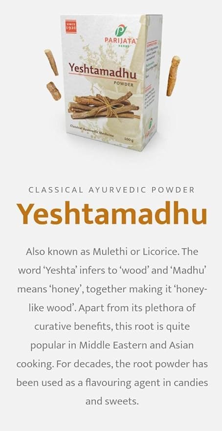 Parijata Herbs Yastimadhu/Licorice/Jestamadhu/Athimadura Powder - 100g- image 2