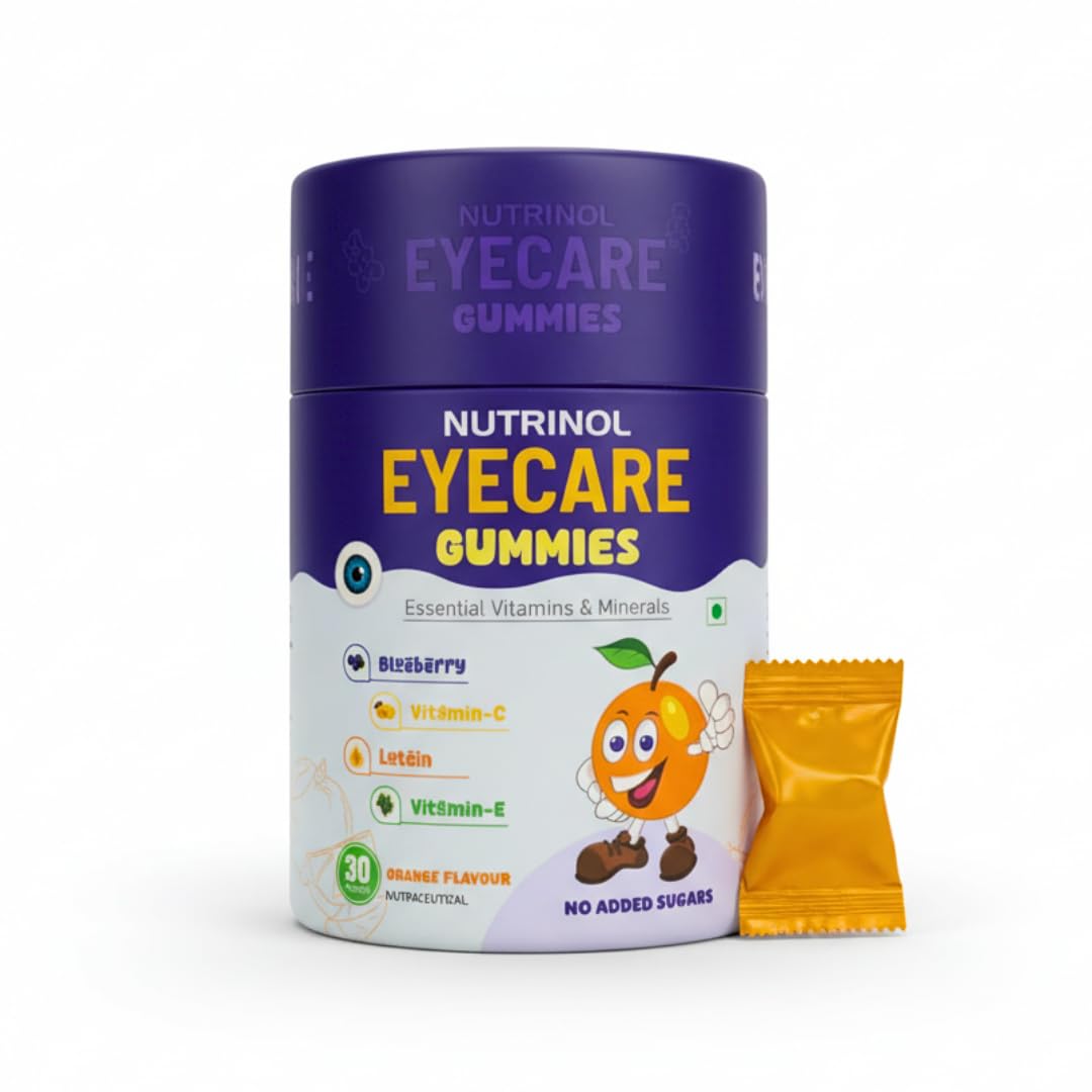 Knoll Healthcare Nutrinol Eye Defense Gummies with Lutein & Zeaxanthin | Reduces Digital Strain | Orange Flavor 30 Gummies | Eye Vision Support Supplement for Men & Women | Natural 9 Ingredients