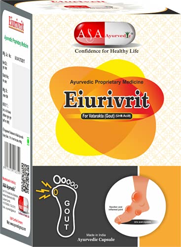 Eiurivrit Ayurvedic UricAcid Medicine | Balancing Uric Acid Naturally | Uric Acid Control I Uric Acid Balance I Gout Pain Relief | 60 capsule