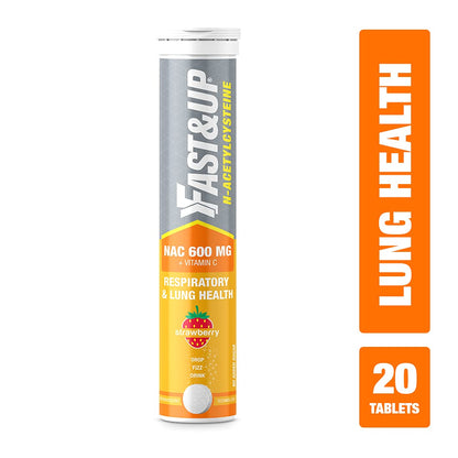 FAST&UP NAC (N-Acetylcysteine) + Vitamin C- Strawberry Flavour (Pack of 20 Effervescent Tablets), White & Fast&Up Magnesio - Restful Sleep Supplement - (20 Effervescent Tablets, Lime & Lemon Flavor)