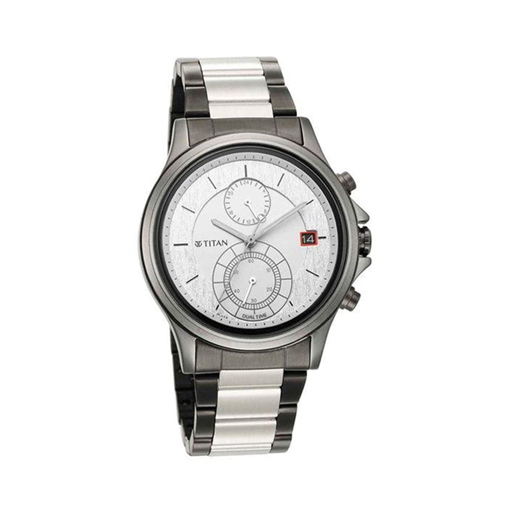 Titan Men Metal Analog Silver Dial Watch-Np1870Km01/Np1870Km01, Band Color-Multi