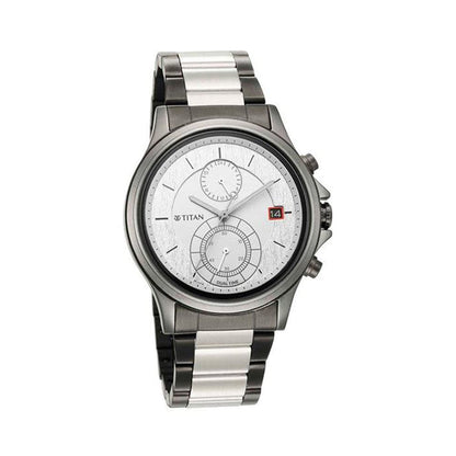 Titan Men Metal Analog Silver Dial Watch-Np1870Km01/Np1870Km01, Band Color-Multi