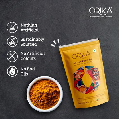 Orika African Peri Peri Masala Powder 85g | Spicy & Flavorful Piri Piri All Pupose Seasoning | Perfect for Grilling, Cooking and Sprinkling | No Artificial Flavours or Colours