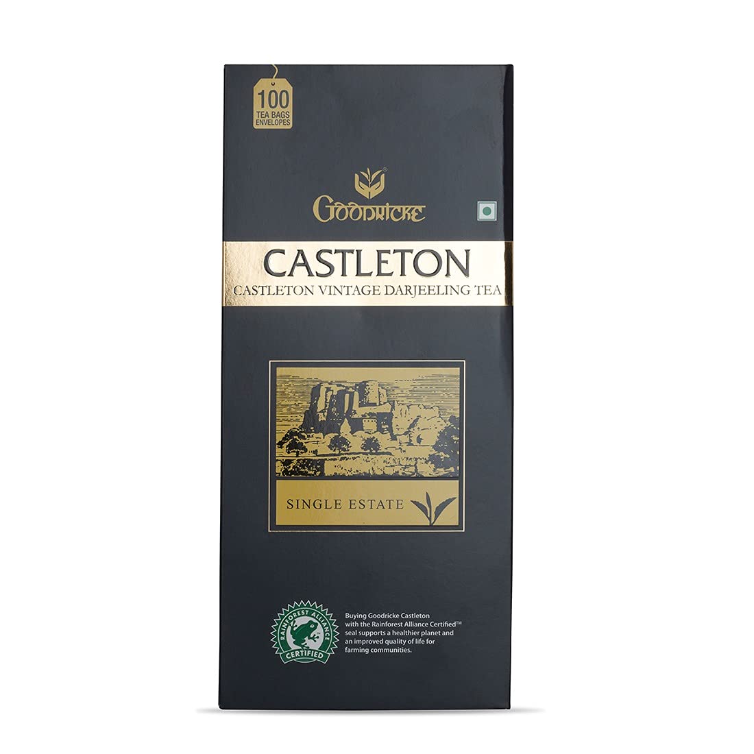 Goodricke Castleton Vintage Darjeeling Tea Bags 100 Count | Premium Single Estate Whole Leaf | Black Tea |Muscatel is a Taste note | Exclusive Tea 180g
