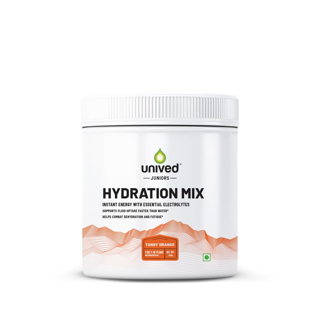 Unived Junior’s Hydration Mix | For Young Athletes | For Energy and to Replenish Lost Electrolytes & to Rehydrate | Essential Electrolytes with Vitamin C & Zinc | Ages 7-18 (Tangy Orange)