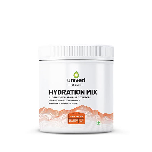 Unived Junior’s Hydration Mix | For Young Athletes | For Energy and to Replenish Lost Electrolytes & to Rehydrate | Essential Electrolytes with Vitamin C & Zinc | Ages 7-18 (Tangy Orange)