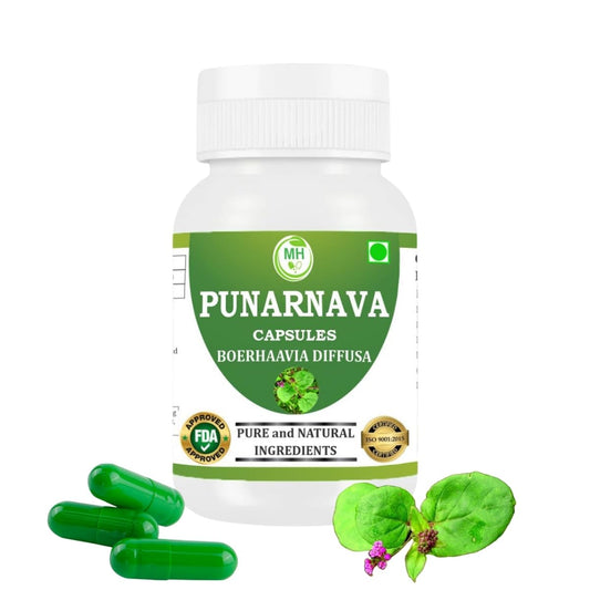 Punarnava Capsules | Ayurvedic Herbal Formula with Boerhavia diffusa | Plant-Based Supplement | Vegan | 60 Veg Capsules | Traditional Botanical Ingredient | Pack of 1