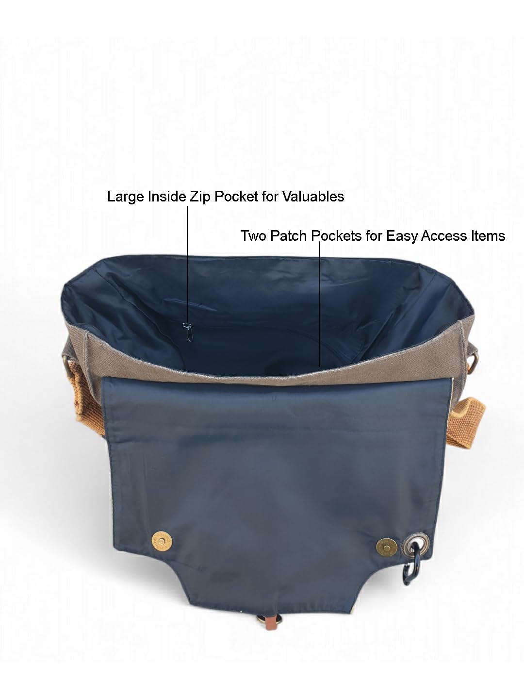 The House of tara Sturdy Cotton Canvas Messenger Bags for Men and Women | With two Magnetic Snap Buttons Flap Closure, Adjustable Body Strap & Multiutility Lobster Hook (Brown Beige)