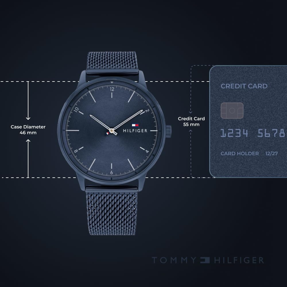 Tommy Hilfiger Analog Blue Dial Stainless Steel Strap Watch for Men