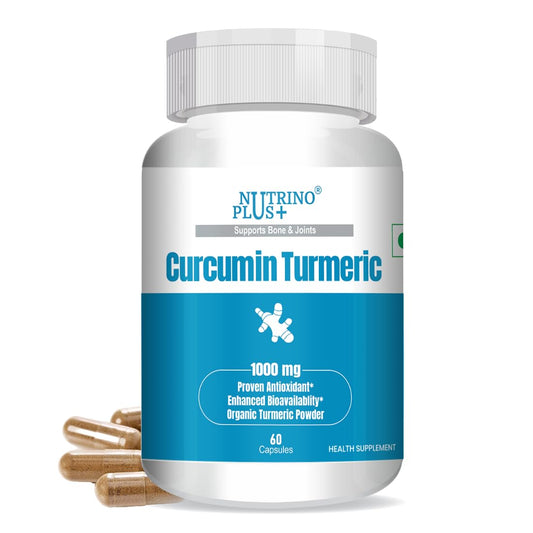 Nutrinoplus Curcumin 1000mg Supplement with Curcuminoids – 60 Veg Capsules | Good for Skin & Joint, Better Absorption, Boosts Immunity for Men & Women | Formulated in USA