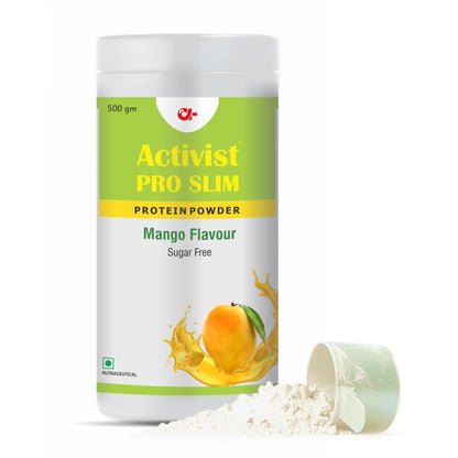 Activist Proslim Powder with Minerals & Multivitamins for Weight Management, Mango Flavour, High-Protein Supplement to Support Healthy Weight Loss, Energy, & Metabolism - 500g
