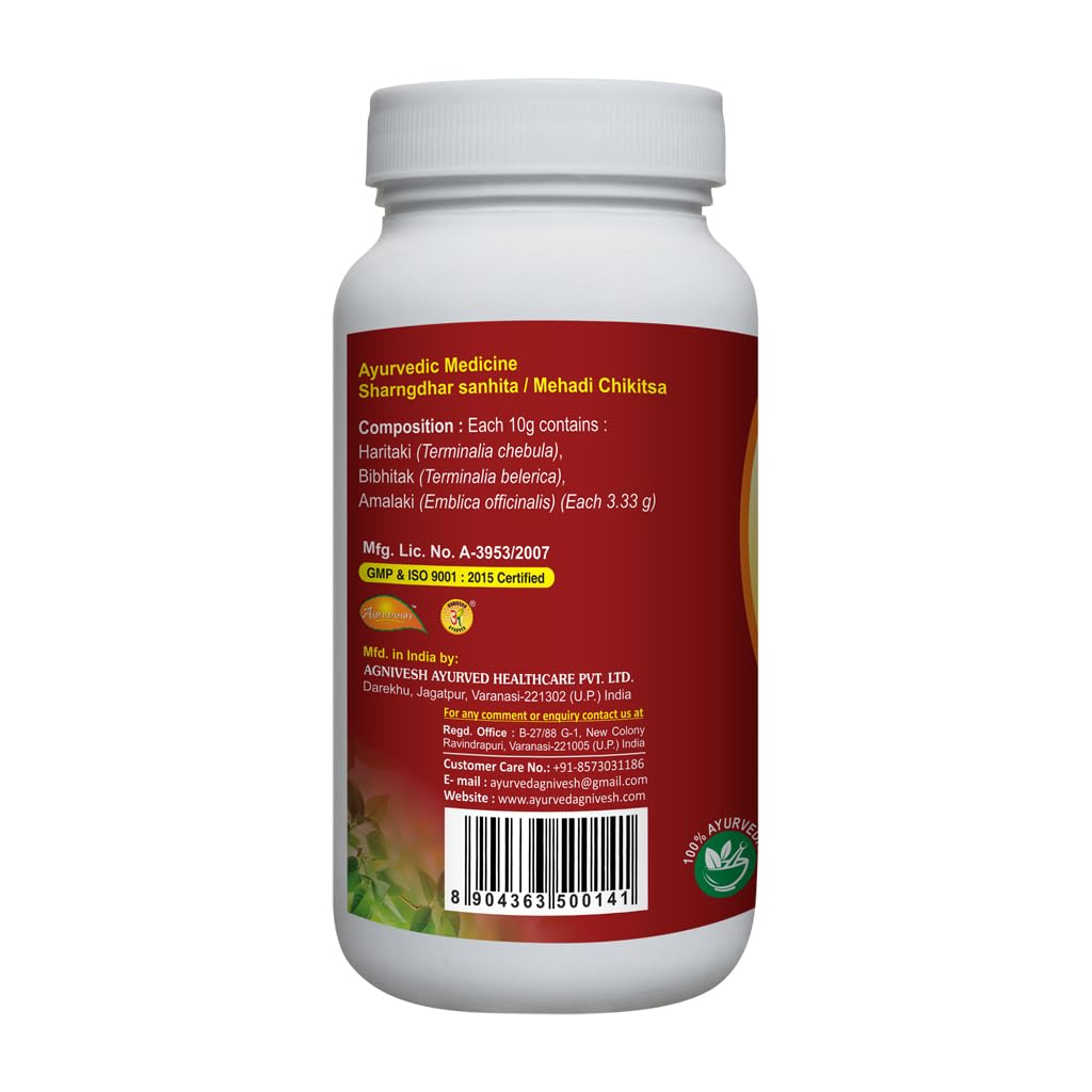 Agnivesh Triphala Churna/100Gm/ Useful In Hyperacidity, Constipation, Eye Diseases(pack of 4)