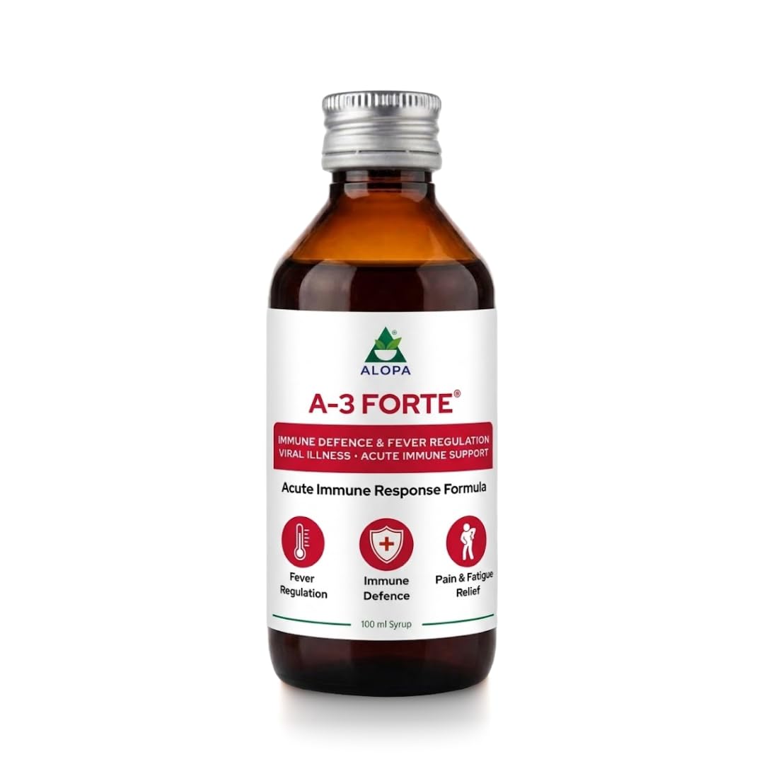 Alopa A3 Forte: 100 ml Syrup – Natural Shield Against Viral Fevers & Secondary Infections, Boosts Immunity, Vitality & Appetite