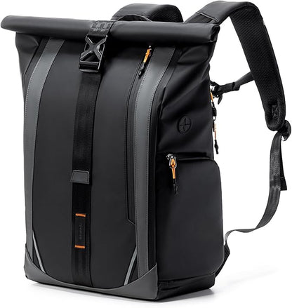 Inateck RollTop 22-26.8L Men's and Women's Laptop Backpack with 180° Opening Main Compartment and Waterproof Zipper, Travel Bag for Leisure and Cycling