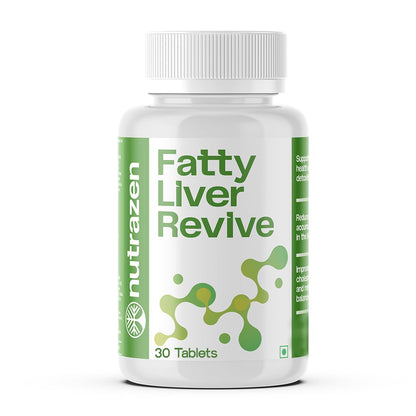 Nutrazen Fatty Liver Revive Supplement - 30 Tablets | Milk Thistle, Berberine, Choline & Dandelion Root for Liver Health & Supports Detoxification | Fat Reduction, Metabolic Balance & Digestion