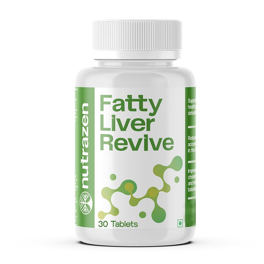 Nutrazen Fatty Liver Revive Supplement - 30 Tablets | Milk Thistle, Berberine, Choline & Dandelion Root for Liver Health & Supports Detoxification | Fat Reduction, Metabolic Balance & Digestion