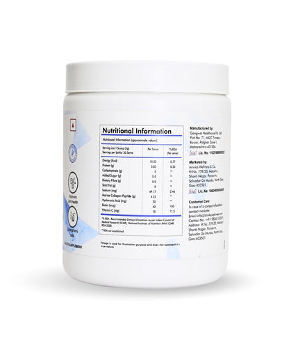Marine Collagen Peptides Supplement, Blueberry Flavour, 150g