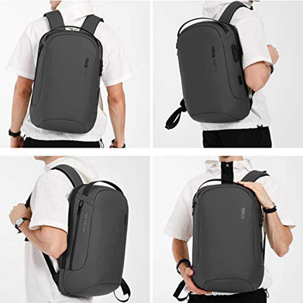 Red Lemon Bange Swiss Alpine sami Water-Resistant Anti-Theft Unisex Travel Laptop Backpack For Men And Women With Usb Charging And Password Number Lock (Grey), 20 Litre